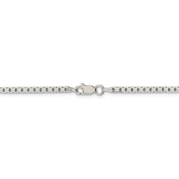 2.5mm Sterling Silver D/C Solid Octagonal Box Chain Necklace, 22 Inch - Picture 3 of 7